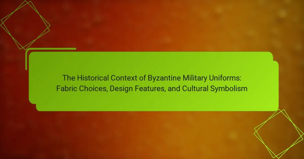 The Historical Context of Byzantine Military Uniforms: Fabric Choices, Design Features, and Cultural Symbolism