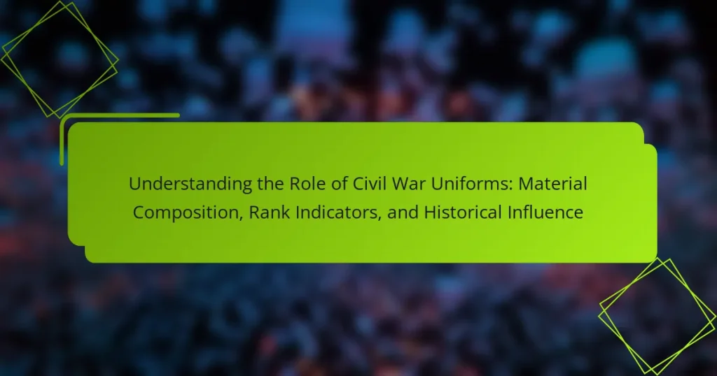 Understanding the Role of Civil War Uniforms: Material Composition, Rank Indicators, and Historical Influence