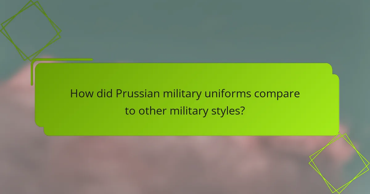 How did Prussian military uniforms compare to other military styles?