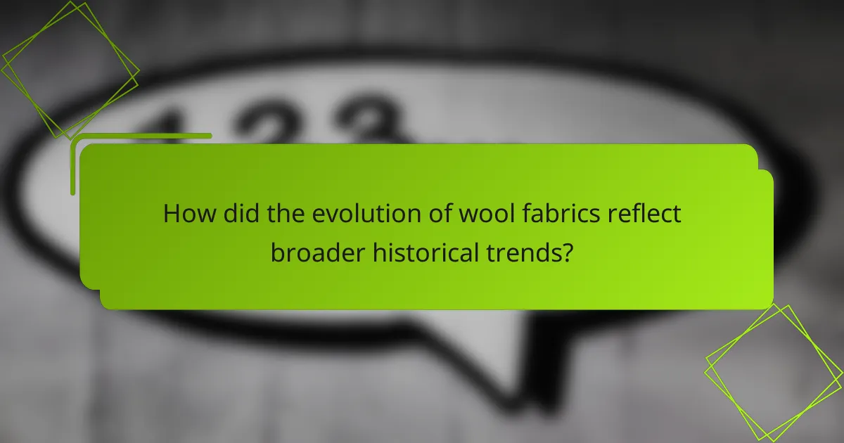 How did the evolution of wool fabrics reflect broader historical trends?