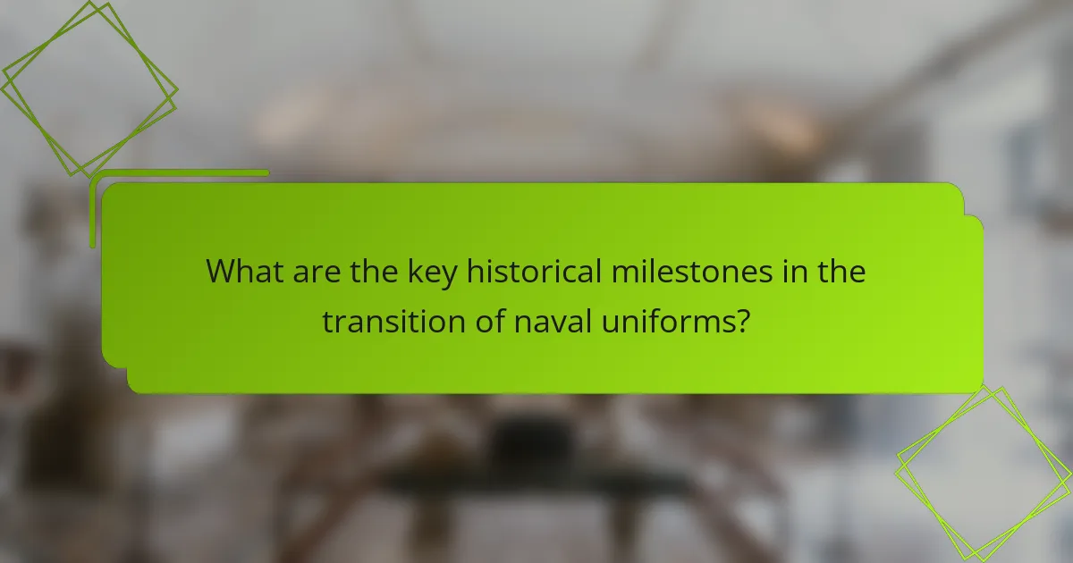 What are the key historical milestones in the transition of naval uniforms?