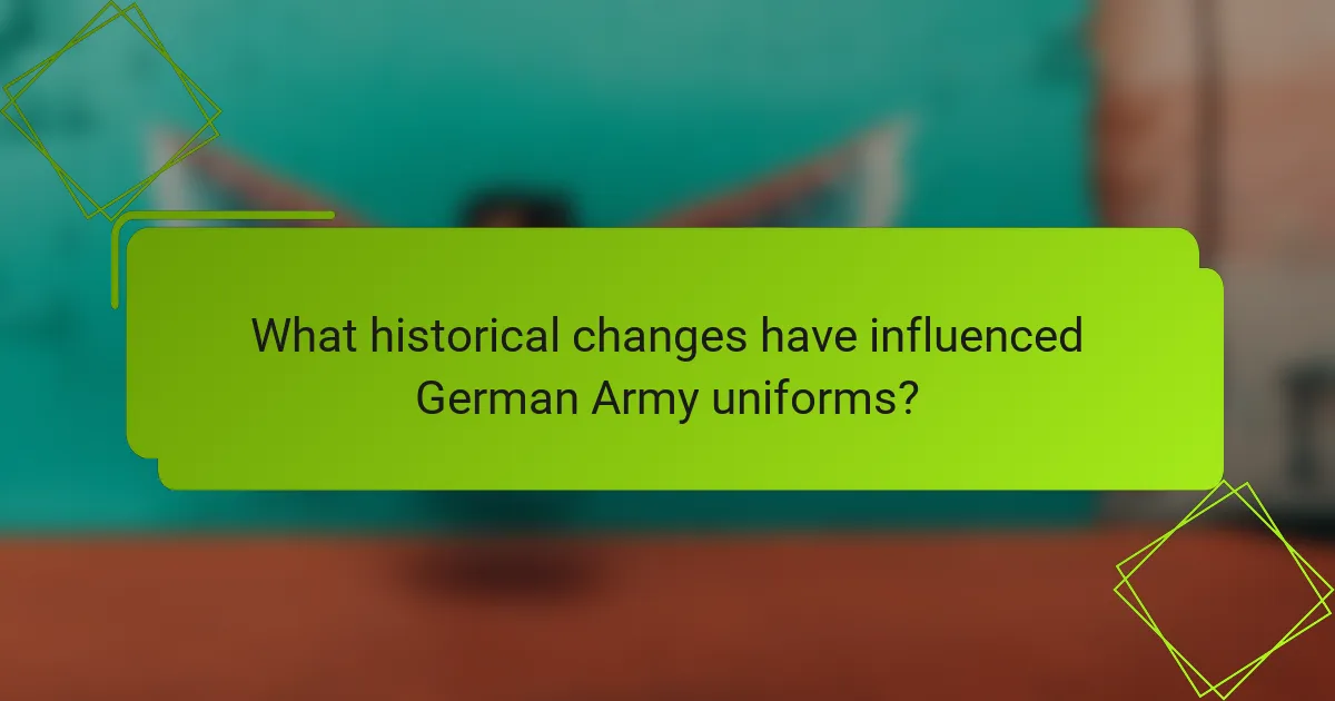 What historical changes have influenced German Army uniforms?