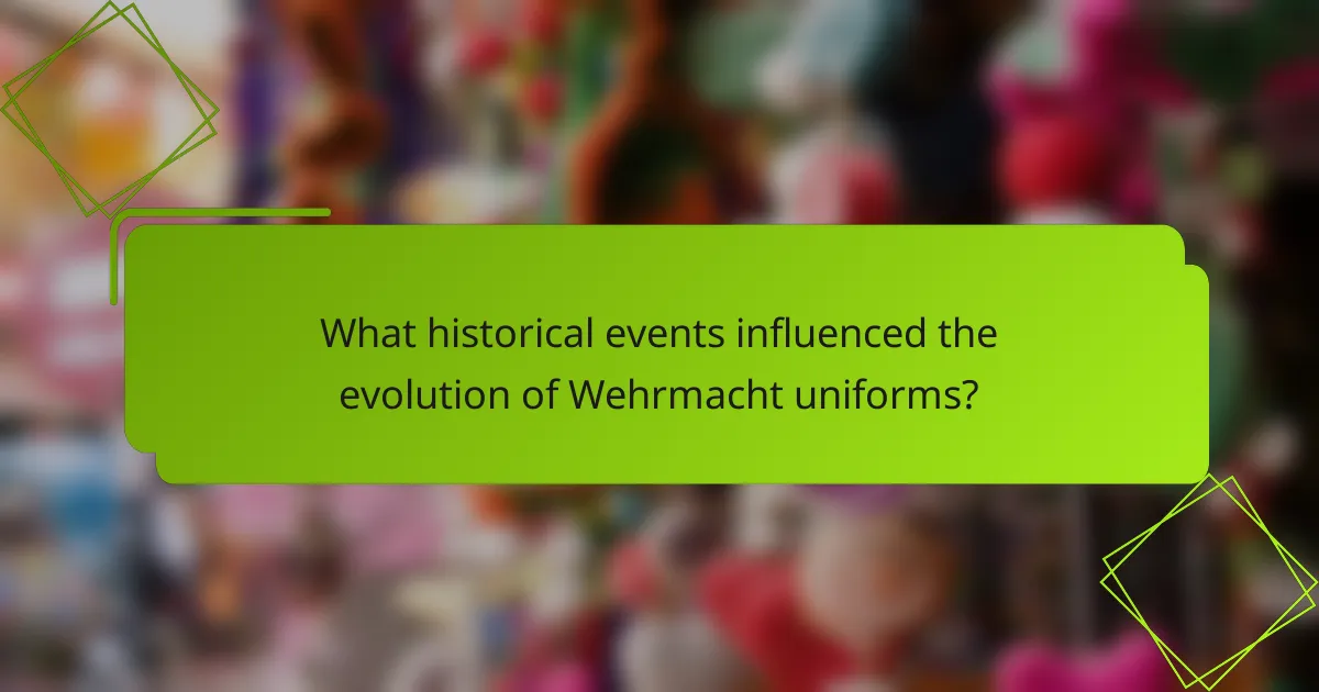What historical events influenced the evolution of Wehrmacht uniforms?